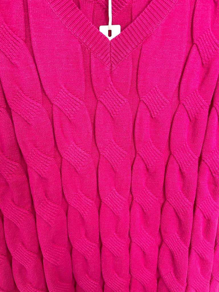 Malissa J Cable Tank Knit - Pink