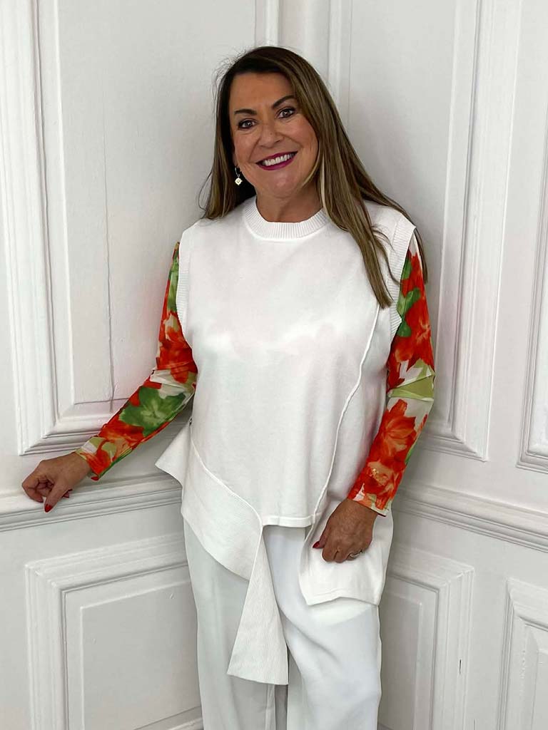 Malissa J Jigsaw Tank Knit - Warm White