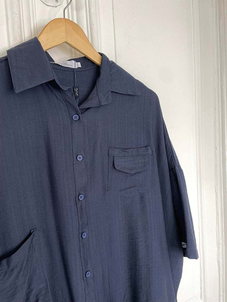 Boxy Pocket Shirt - Navy