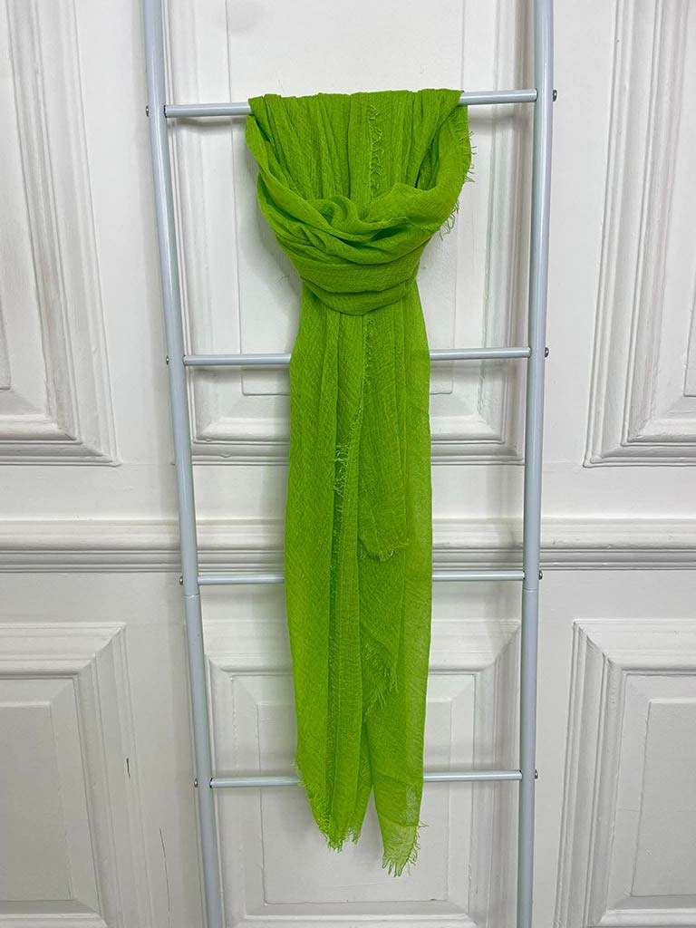 Malissa J Fine Raw Edge Scarf - Lime