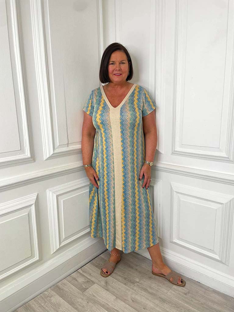 Zigzag Maxi Dress - Sea Breeze