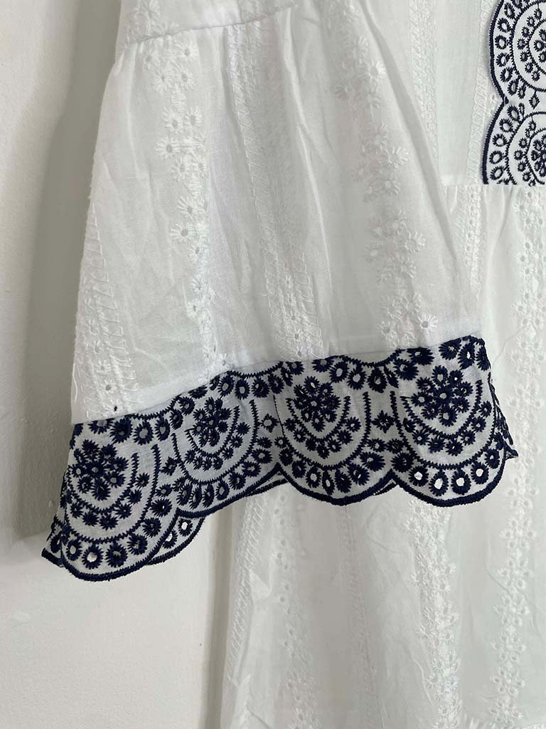 Broderie Anglaise Smock Dress - White