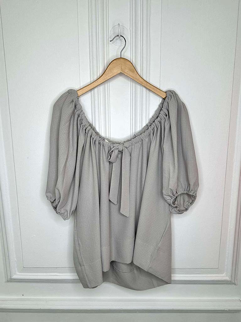 Malissa J Bardot Waffle Top - Putty