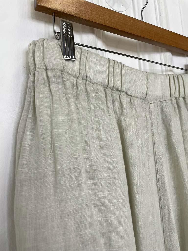 Linen Barrel Trousers - Stone