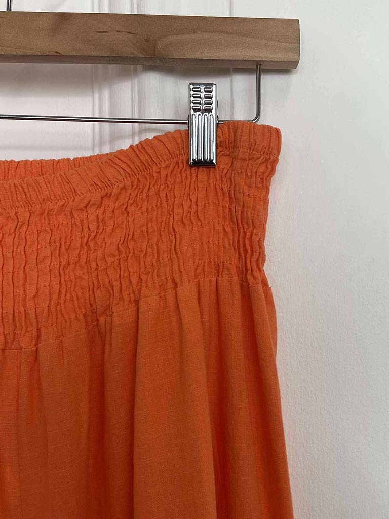 Linen & Cotton Palazzos - Tangerine