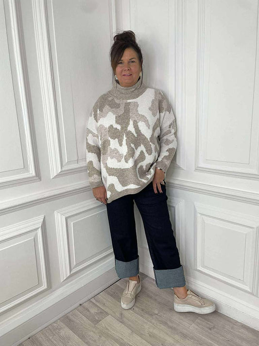 Luxe Supersoft Camo Knit - Stone