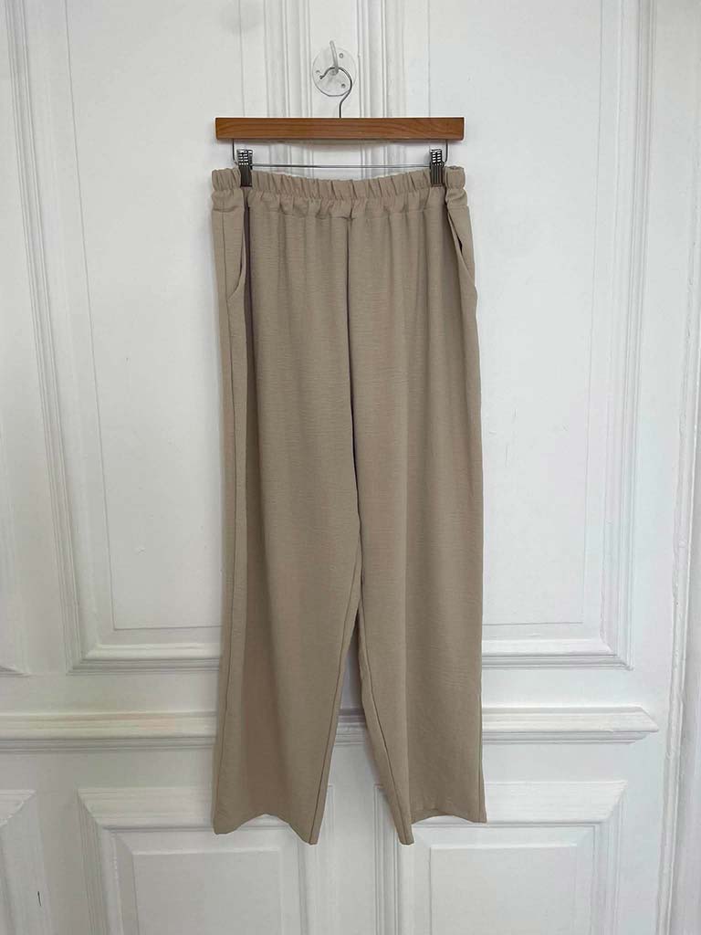 Asymmetric Flower Co-ord - Latte