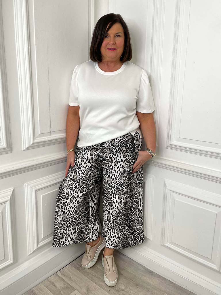 Malissa J Puff Sleeve Luxe Tee - Warm White