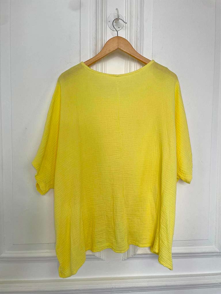 Cloud Cotton Gathered Top - Lemon