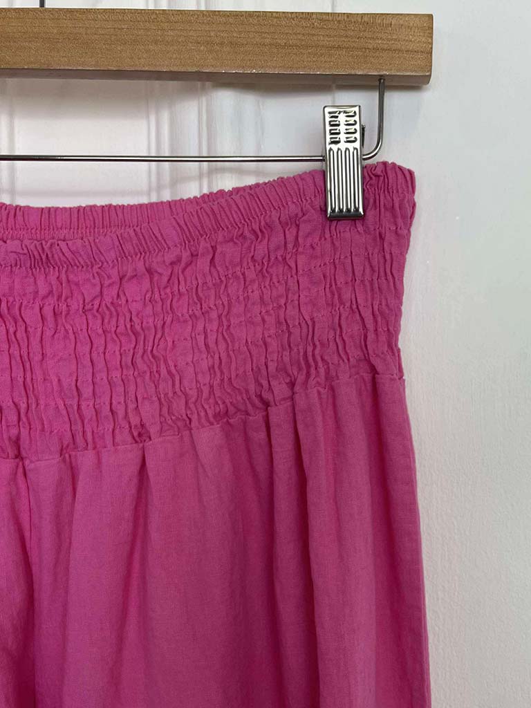 Linen & Cotton Palazzos - Bubblegum