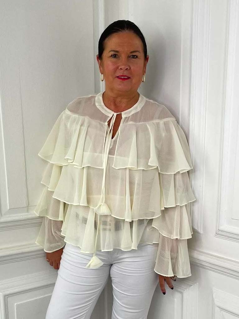 Layered Frill Blouse - Vanilla