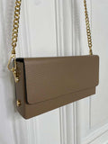 Leather Box Bag - Taupe