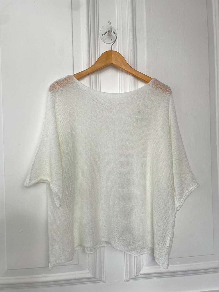 Exposed Edge Boxy Knit - White