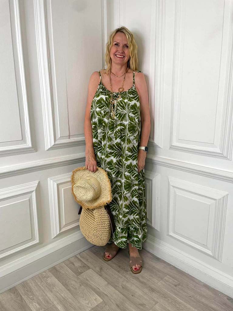 Palm Summer Dress - Green
