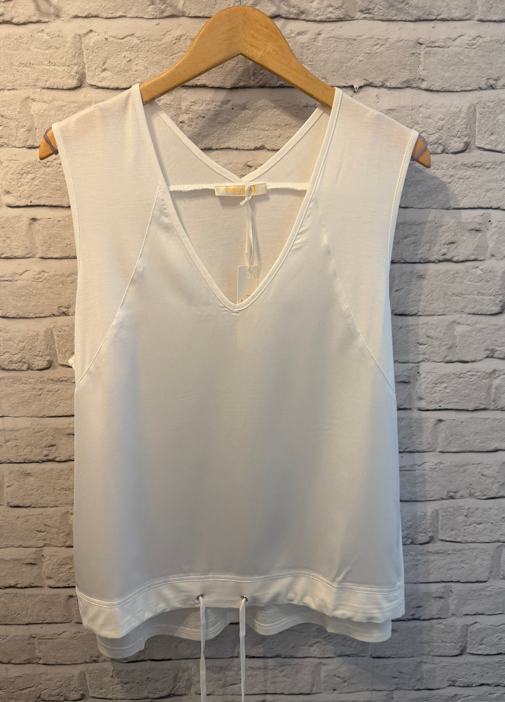 Malissa J Silk Feel Drawstring Vest - Warm White