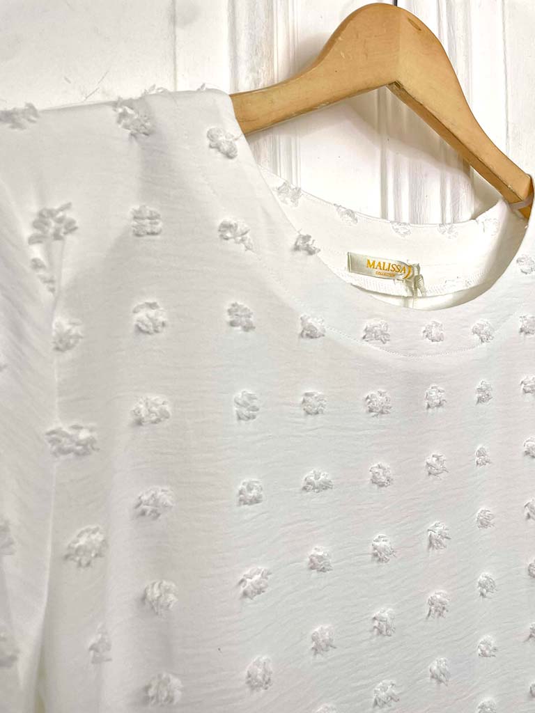 Malissa J Dobby Dot Top - White