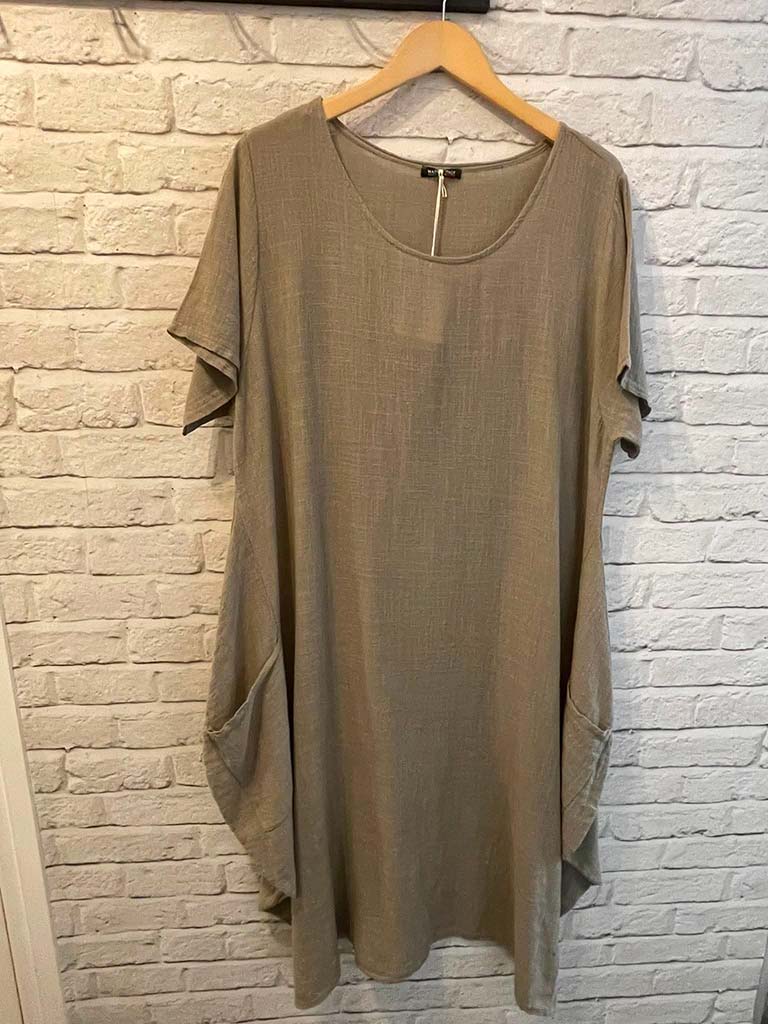 Cotton Cocoon Dress - Mocha