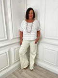 Redberry Wide Leg Jeans - Ecru