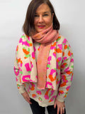 Malissa J Leopard Knit Scarf - Stone
