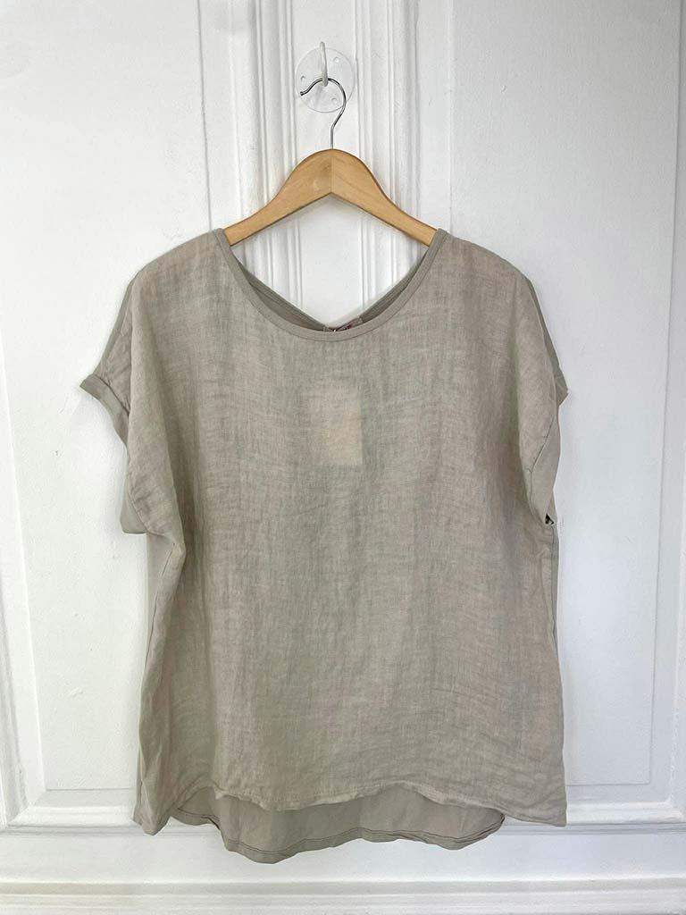 Cotton & Linen Mix Top - Stone