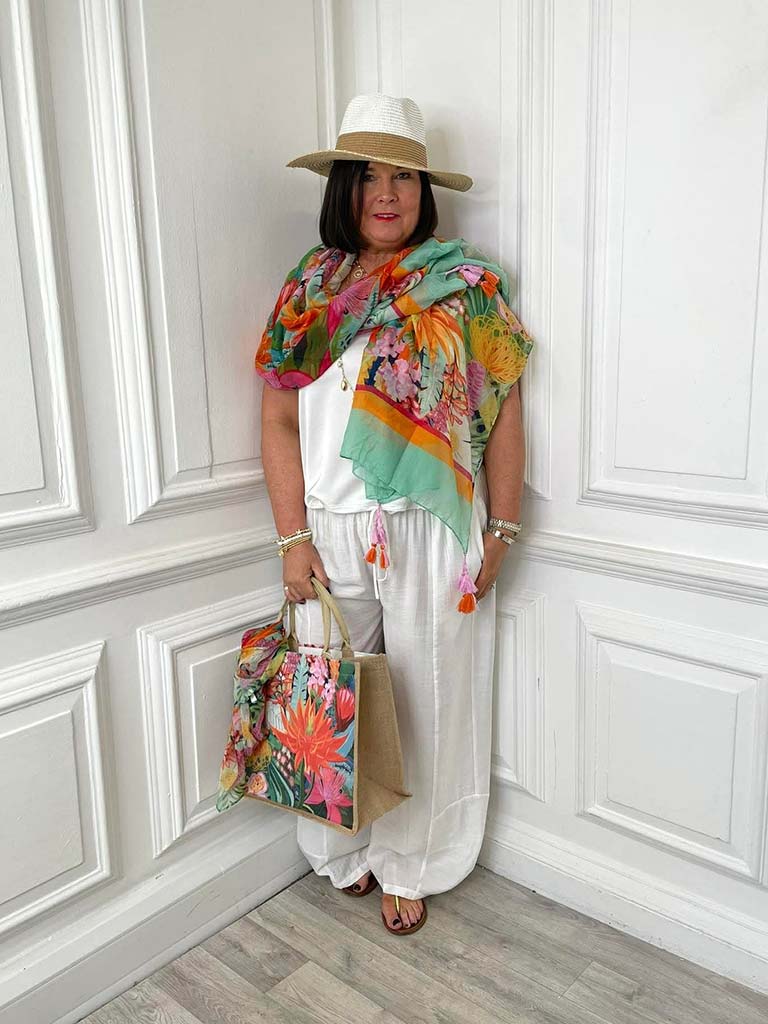 Malissa J Bag, Neckerchief & Scarf Set - Botanic