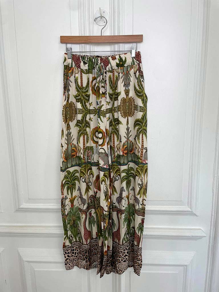 Jungle Scene Palazzos - Stone