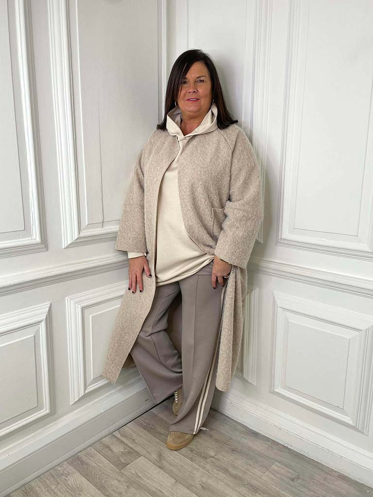 Side Stripe Jersey Joggers - Latte