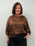 Silk Feel Batwing Top - Chocolate