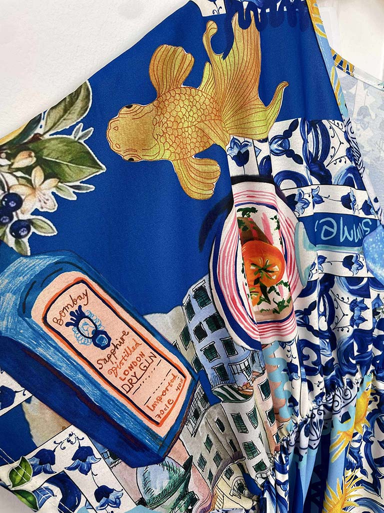 Italian Summer Sundress - Cobalt
