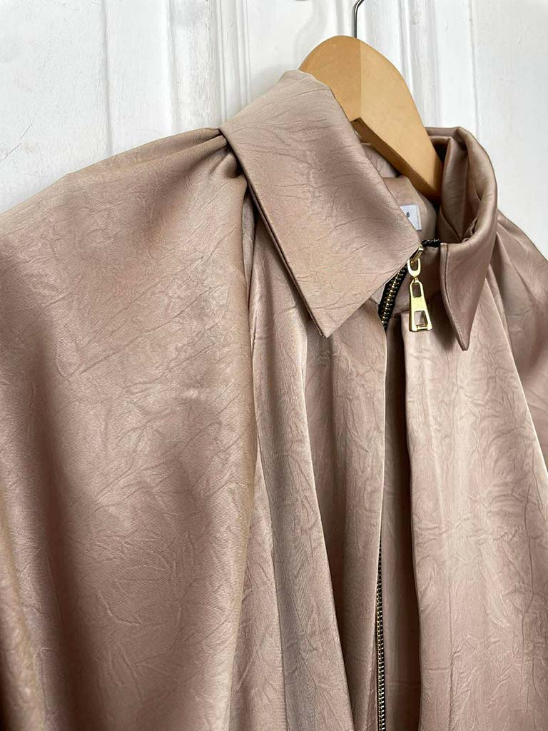 Luxe Silk Feel Bomber - Mink