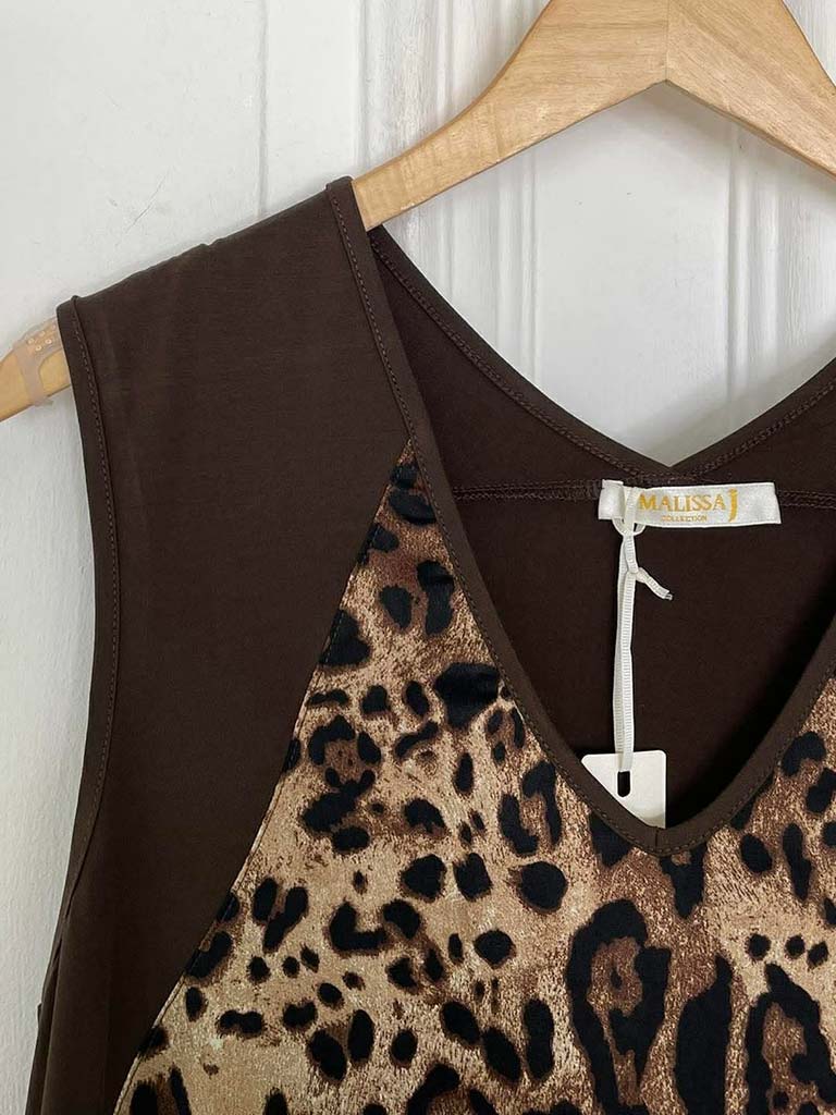 Malissa J Silk Feel Drawstring Vest - Leopard