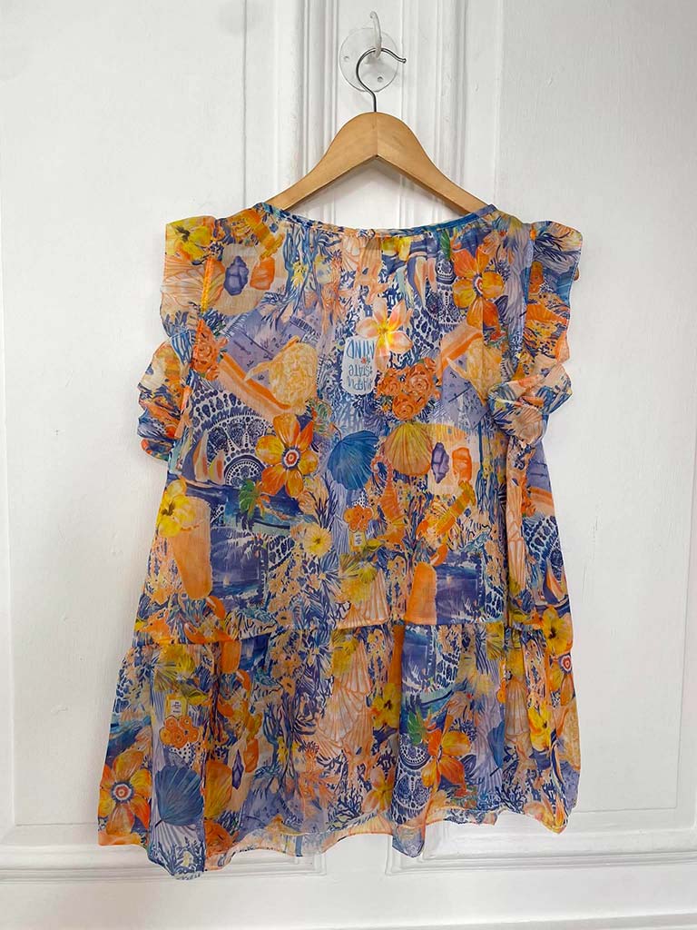 Summertime Blooms Layered Top - Blue