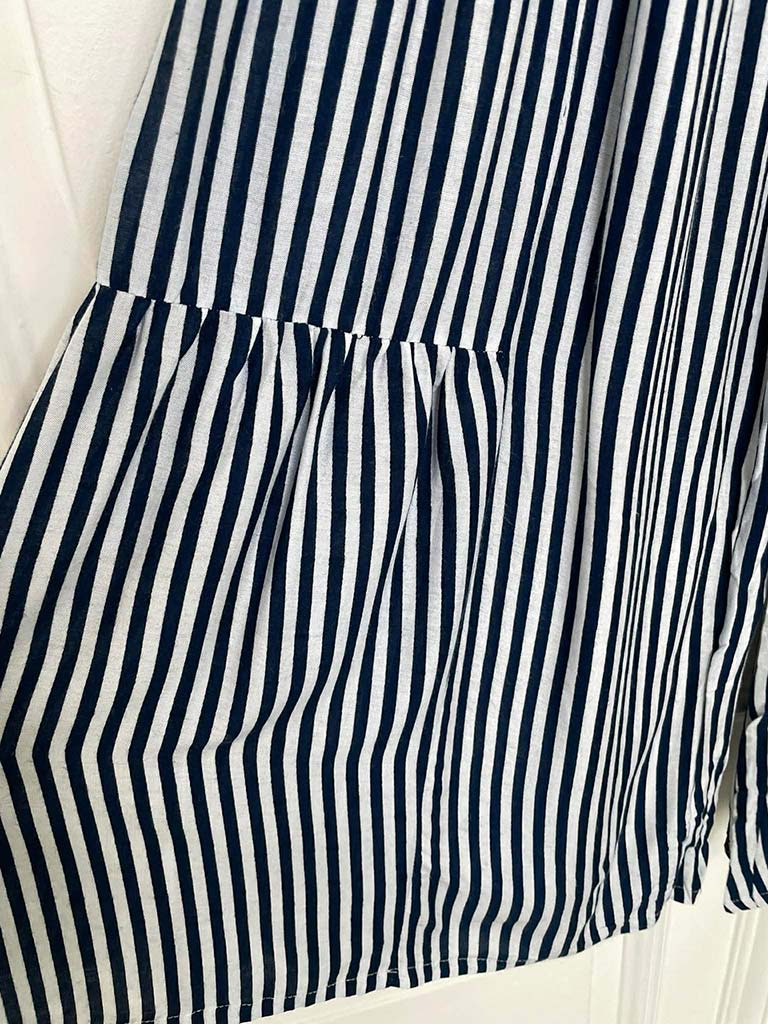 Wide Leg Stripe Palazzos - Navy