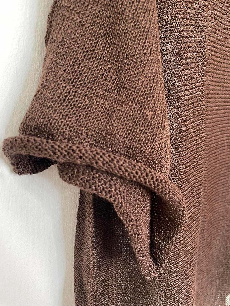 Exposed Edge Boxy Knit - Chocolate