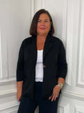 Malissa J Jersey Split Side Blazer - Black