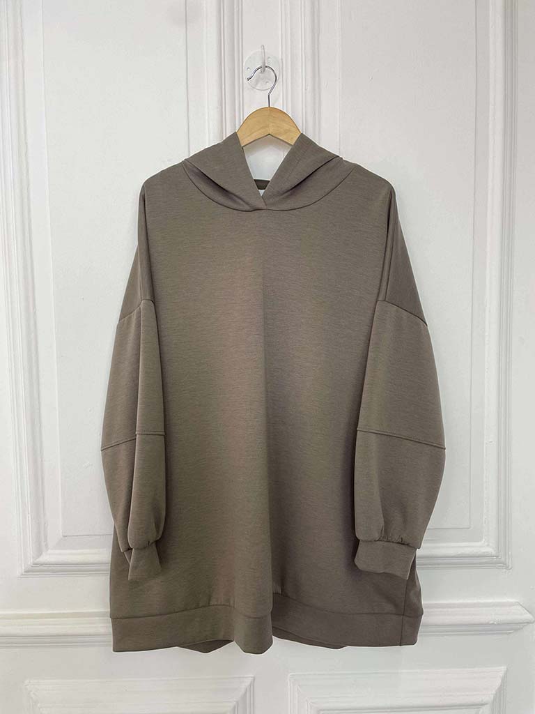 Oversized Scuba Hoodie - Mocha