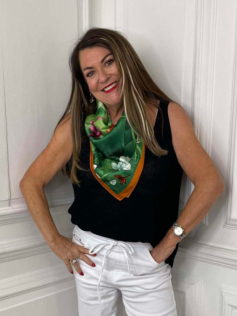 Silk Feel Neckerchief - Lotus