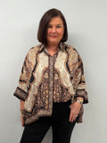 Paisley Print Oversized Shirt - Chocolate Mix