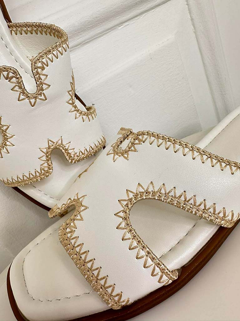 Slip On Mule Sandal - White