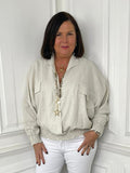 Shirred Waist Shirt - Stone