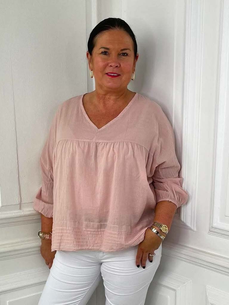 Cotton Smock Top - Blush