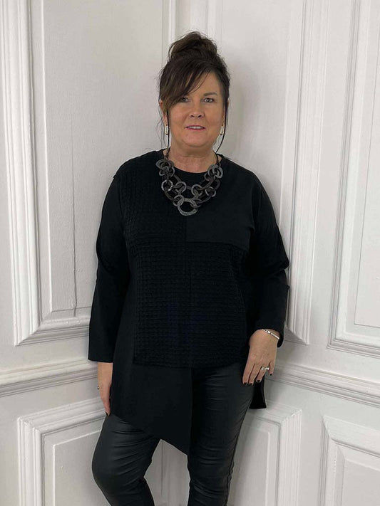 Textured Jigsaw Top - Black