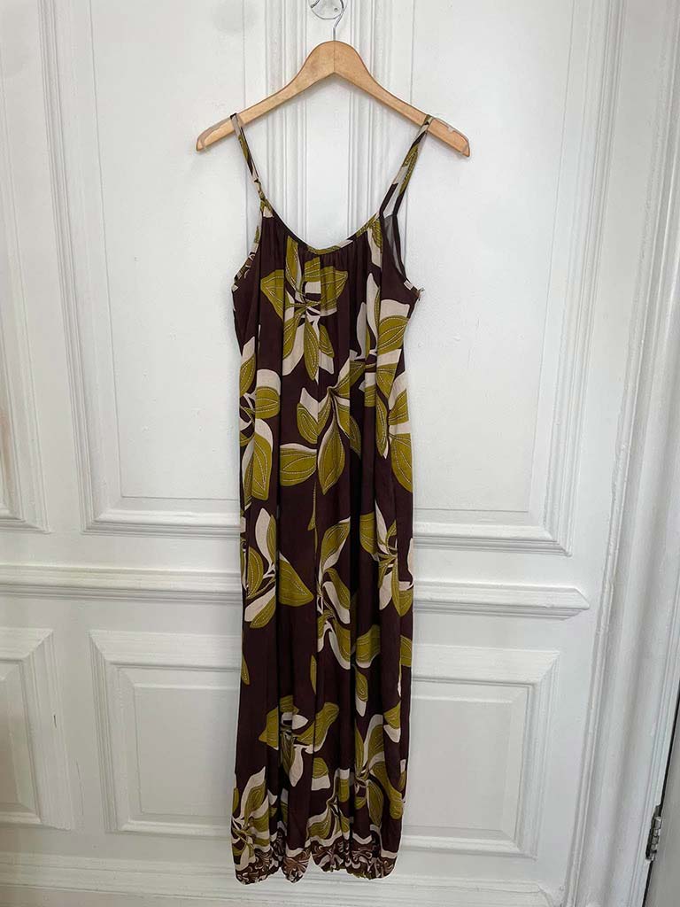 Botanical Escape Jumpsuit - Chocolate
