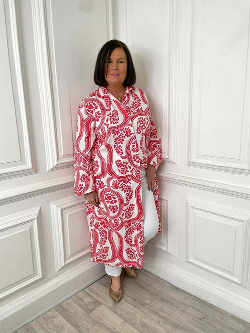 Botanical Print Shirt Dress