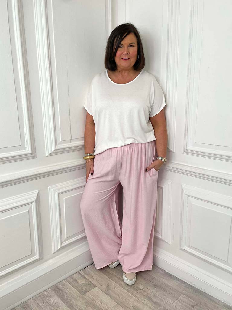 Wide Leg Palazzos - Petal