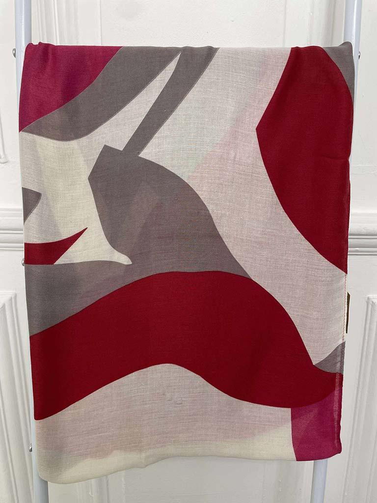 Abstract Print Scarf - Fuchsia