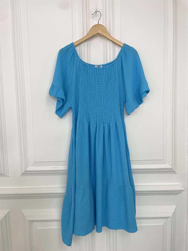 Cotton Sun Dress - Aqua