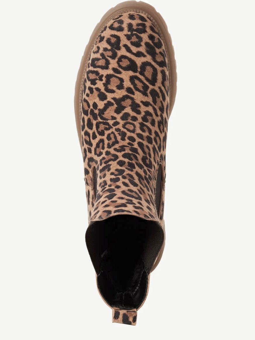 Tamaris Leather Chelsea Boots - Leopard