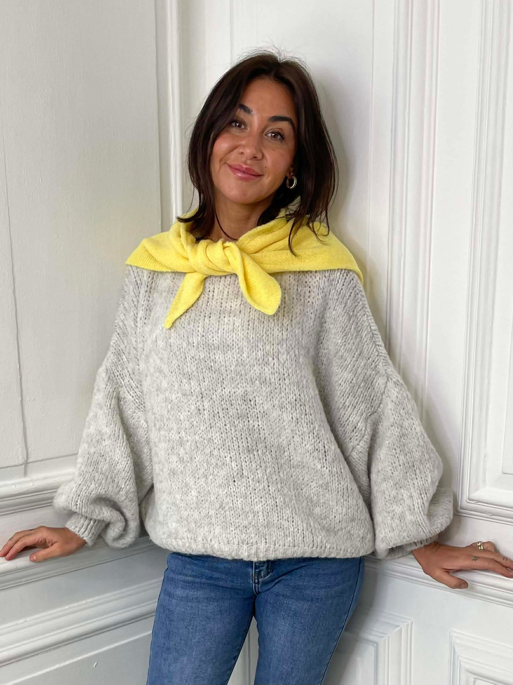 Knitted Triangle Scarf - Sunshine