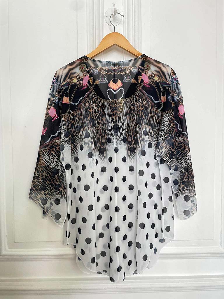Malissa J Animal Print & Studded Top